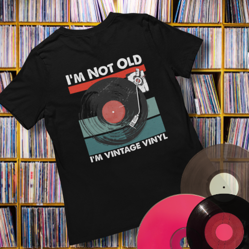 Vinyl record fans will love this t-shirt! I'm not old, I'm vintage Vinyl are words to live by on this soft women's short sleeve t-shirt. Your typical 100% cotton t-shirt