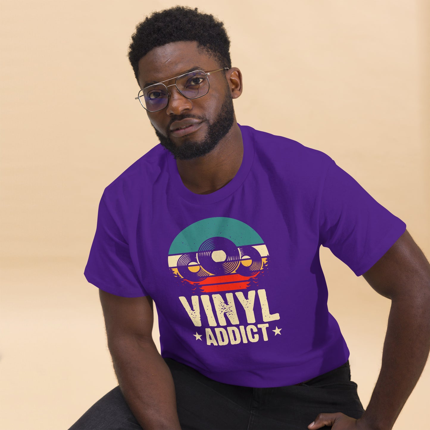 Vinyl Addict Men's classic tee - SkyLia Vinyl DesignsTypography T-shirts, Eco-friendly T-shirts, Sustainable T-shirts, Organic Cotton T-shirts, Statement Graphic Tees, Fashion T-shirts, Creative T-shirt Designs, Custom Printed T-shirts, Limited Edition T-shirts