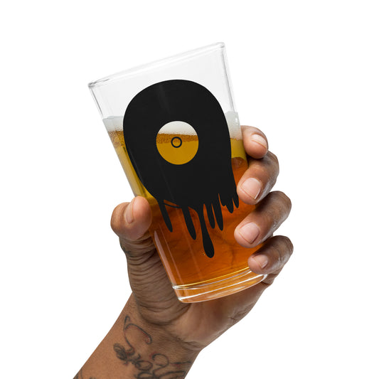 Dripping Vinyl Record  pint glass
