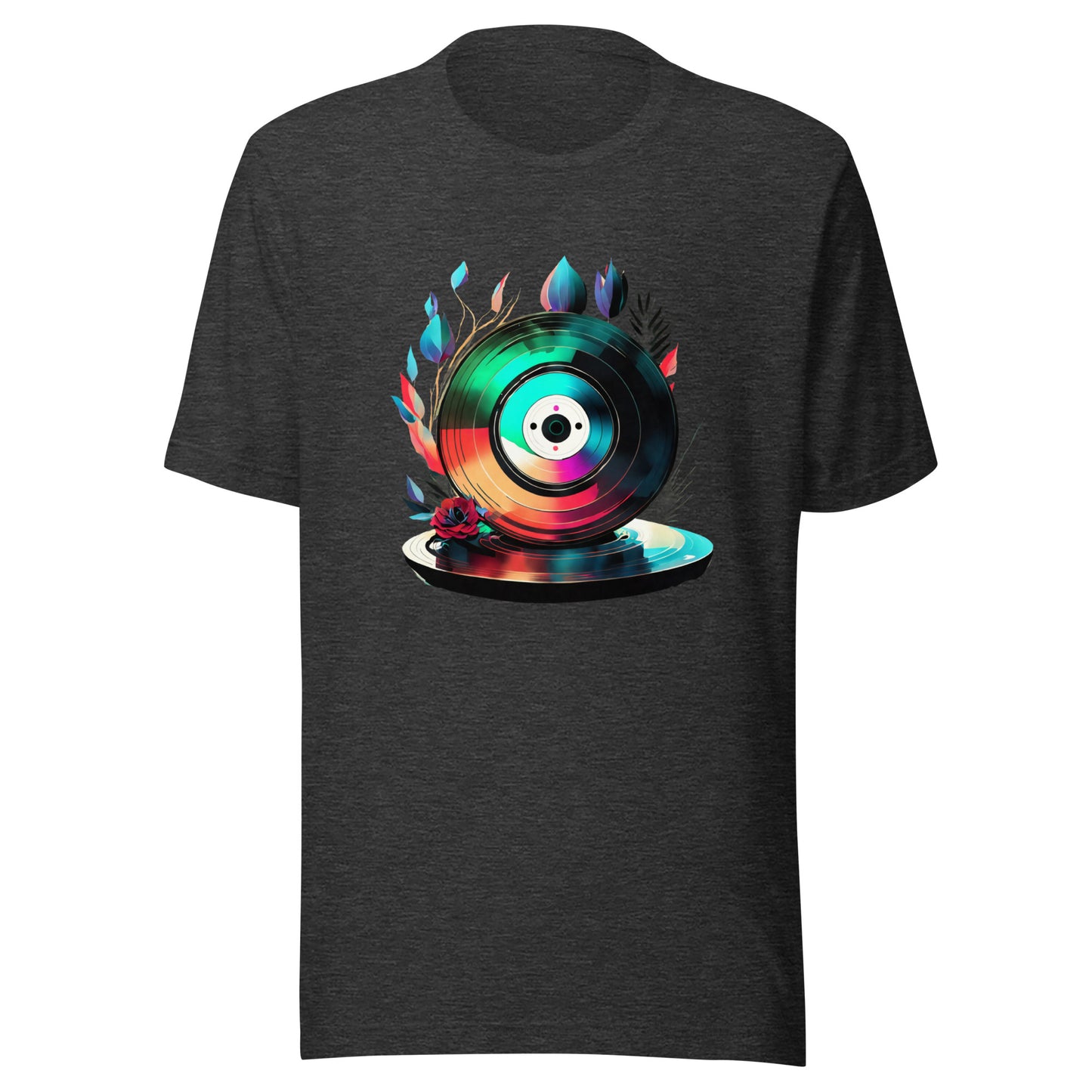 Unisex Fantasy Spin: Luminous Feather Vinyl Tee