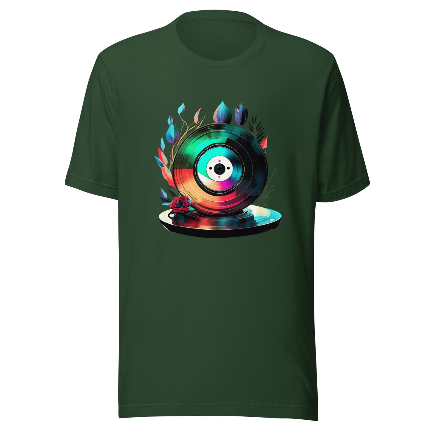 Unisex Fantasy Spin: Luminous Feather Vinyl Tee