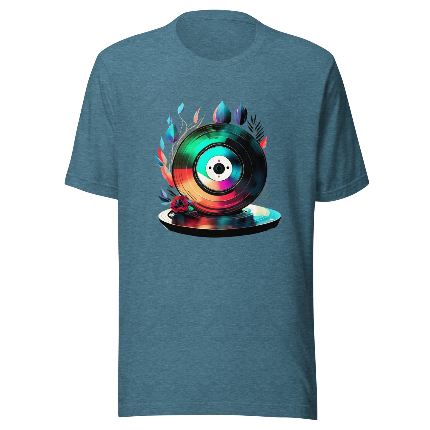 Unisex Fantasy Spin: Luminous Feather Vinyl Tee