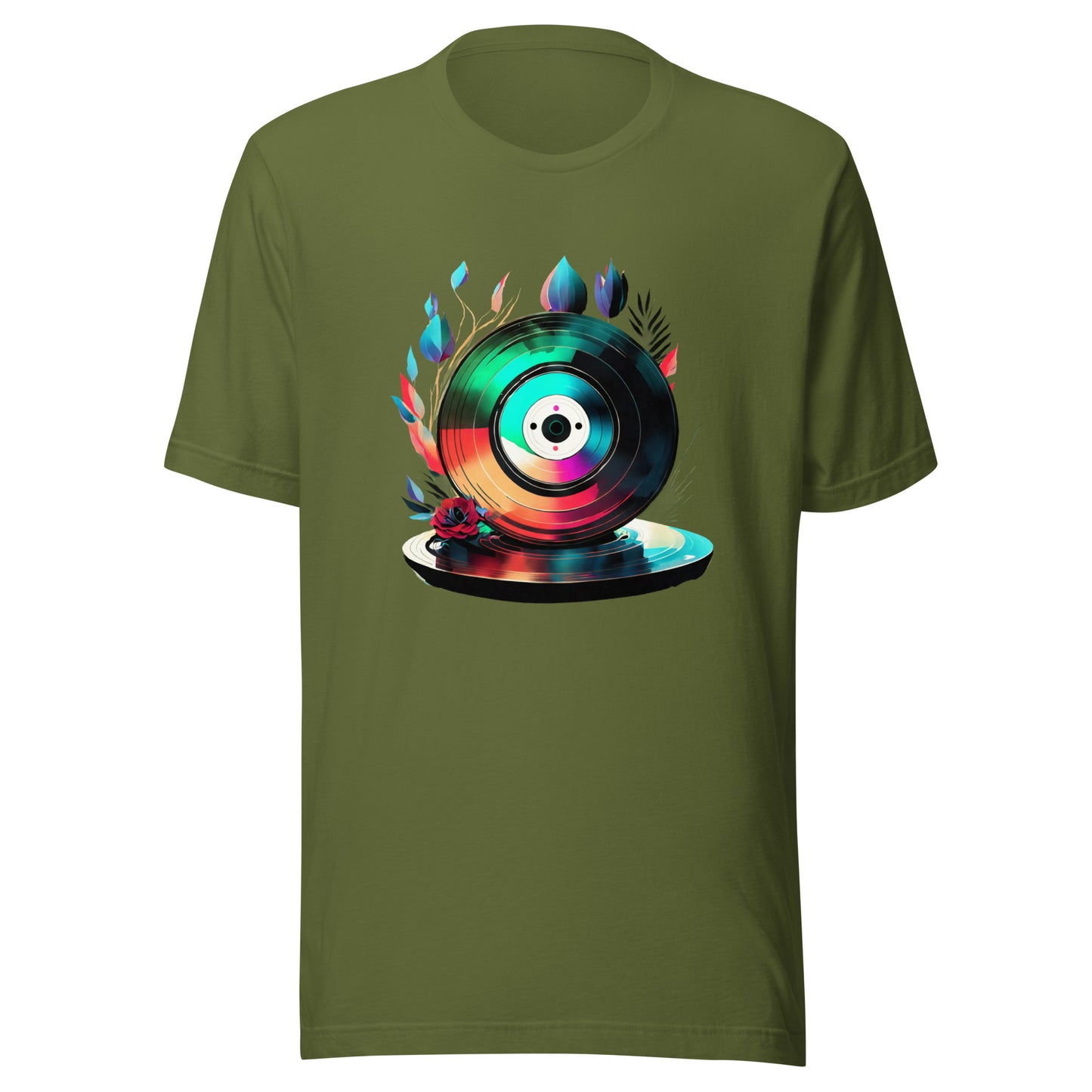 Unisex Fantasy Spin: Luminous Feather Vinyl Tee