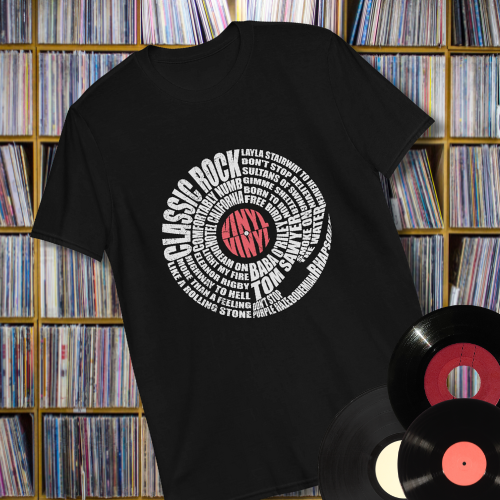 Classic Rock Songs Vinyl Short-Sleeve Unisex T-Shirt