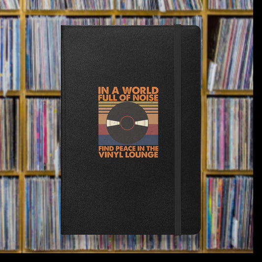 Find Peace In Vinyl Lounge Hardcover bound notebook journal
