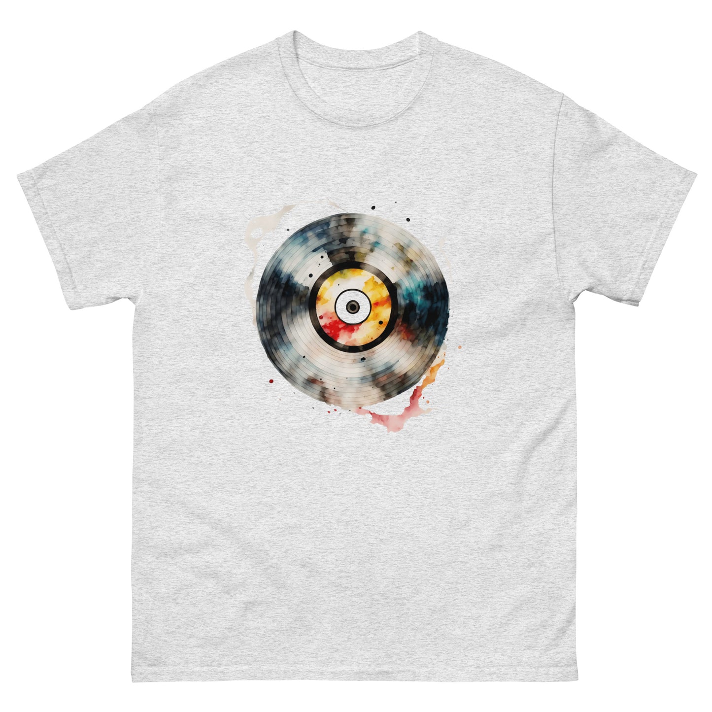 Unisex Spinning Melodies: Abstract Vinyl on Fashion Tee