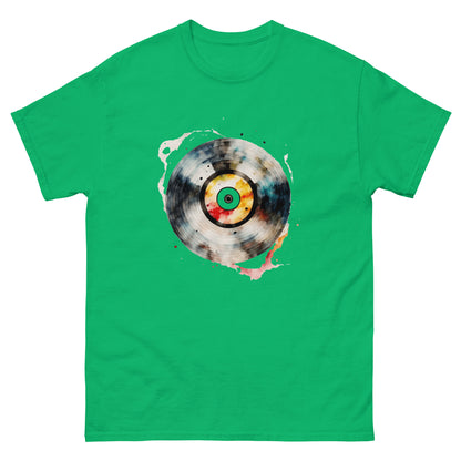 Unisex Spinning Melodies: Abstract Vinyl on Fashion Tee