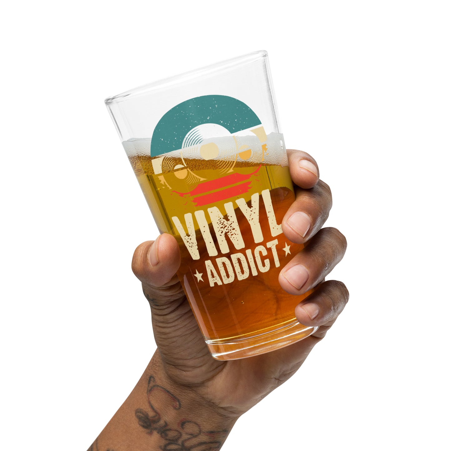 Vinyl Addict Shaker pint glass