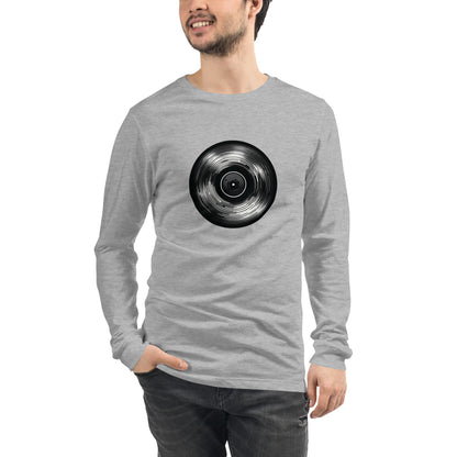 Vinyl Echo: Sleek Record Design Unisex Long Sleeve Tee