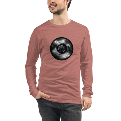 Vinyl Echo: Sleek Record Design Unisex Long Sleeve Tee