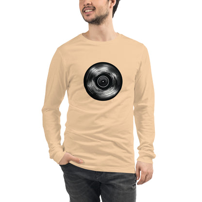 Vinyl Echo: Sleek Record Design Unisex Long Sleeve Tee