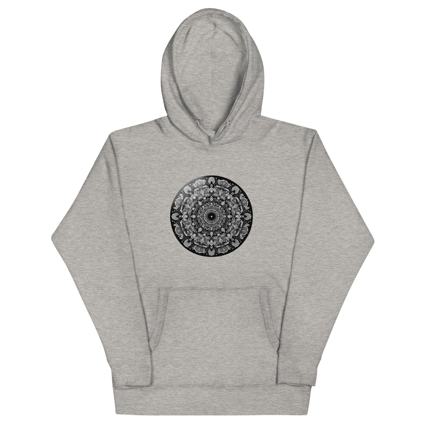 Unisex Monochrome Mandala: Intricate Pattern Hoodie